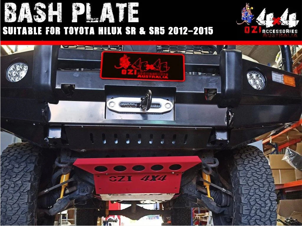 1 Piece Steel Bash Plate Red Suitable For Toyota Hilux Year 2005-2015 - Image 8