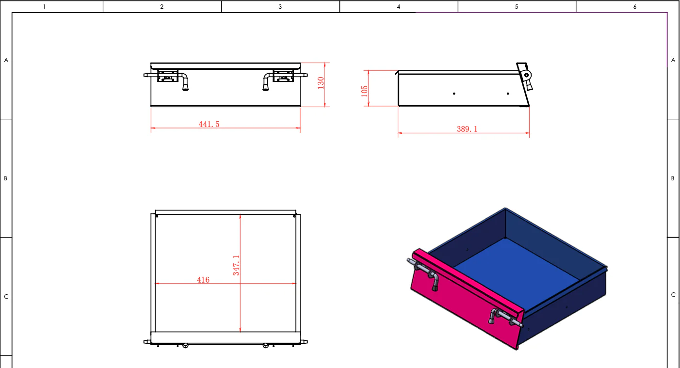 1500MM Full Door W/Drawer-Aluminium Tool Box Black - Image 13