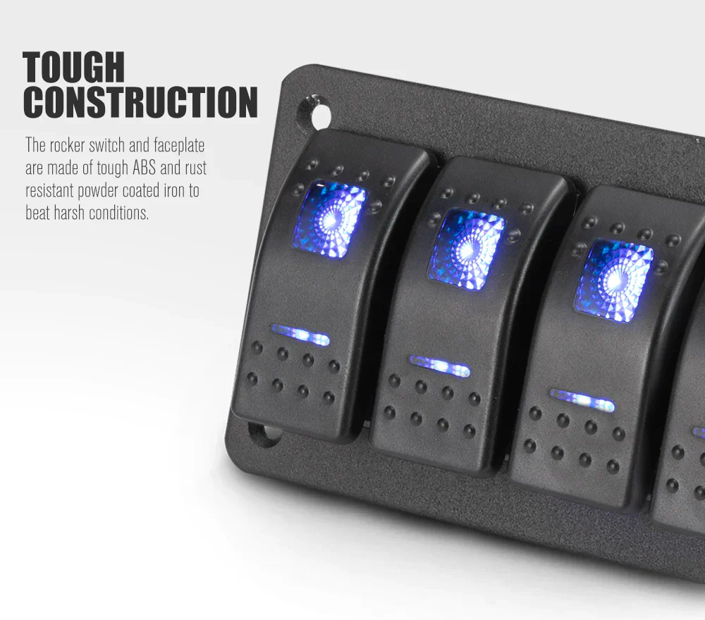 5 Gang Rocker Switch Panel 12V 24V (Online Only) - Image 3