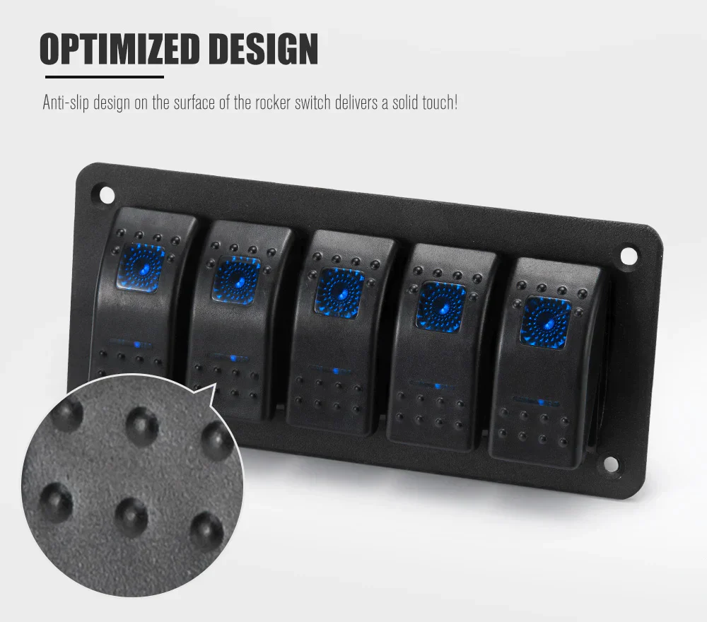 5 Gang Rocker Switch Panel 12V 24V (Online Only) - Image 5