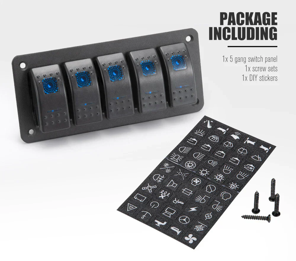 5 Gang Rocker Switch Panel 12V 24V (Online Only) - Image 9