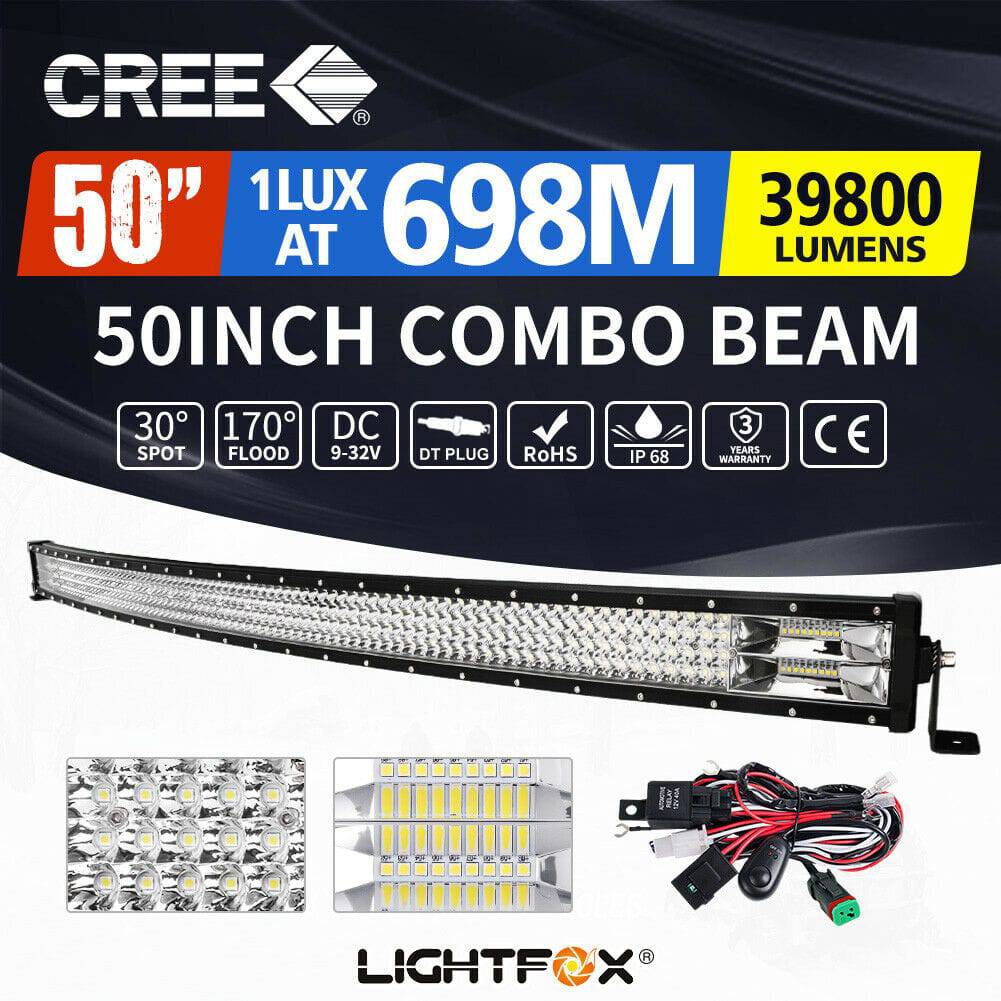 50 inch LED Light Bar Curved Combo Beam Driving Off- Road 4x4 52" (Online Only) - Image 2