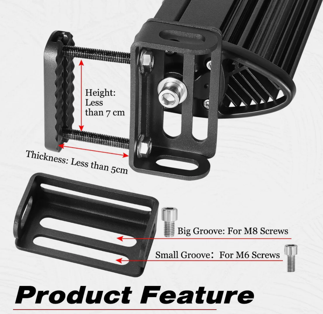 Light Bar Front Hidden Behind Grille Mount Bracket - Image 4