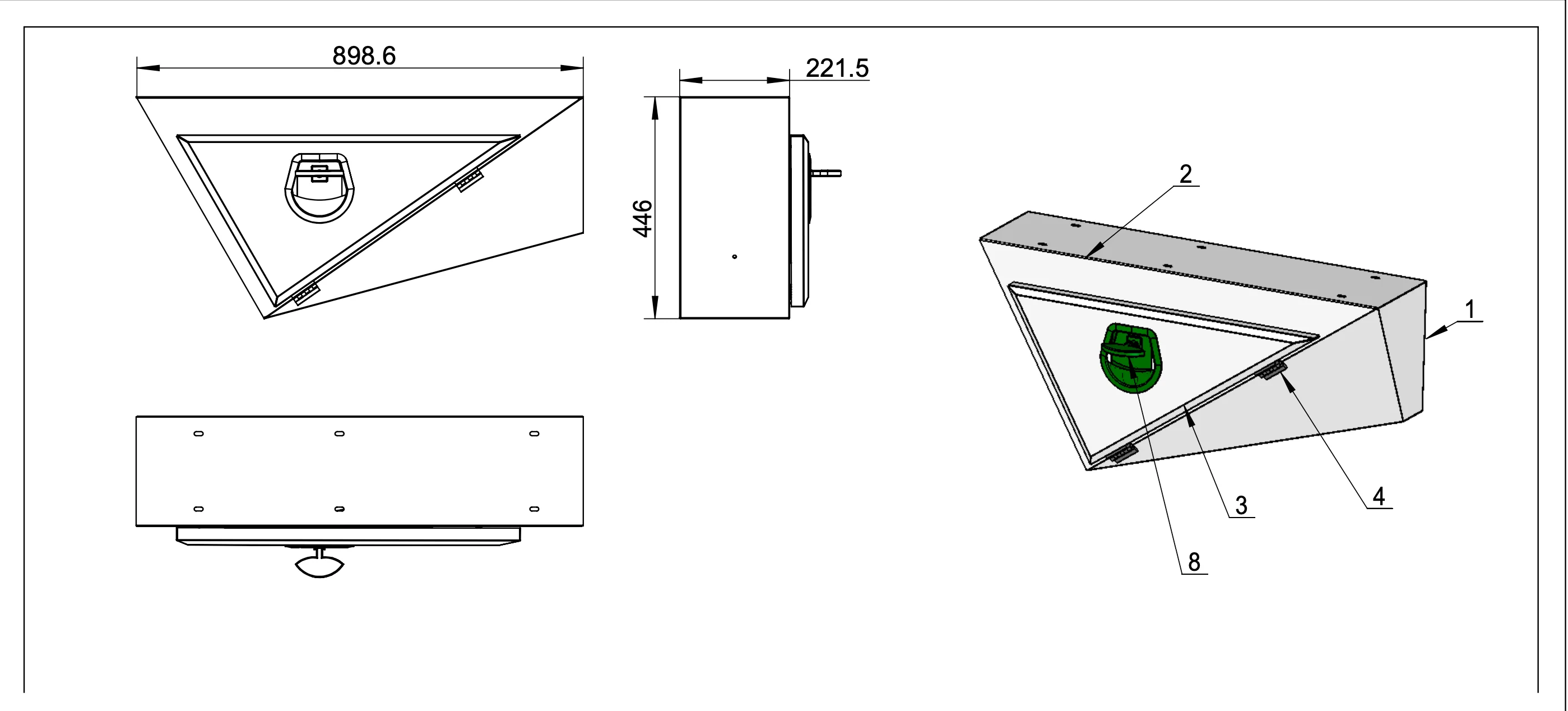 900MM Tapered Tool Box Raw Under Tray / Ute Tool Box (Pair) - Image 2