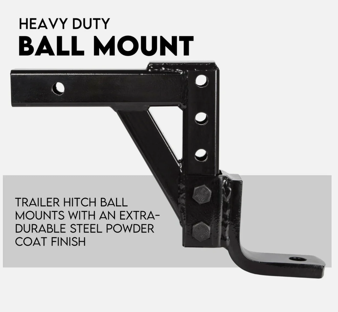 Adjustable Drop Tow Bar Ball Mount Tongue Hitch Trailer Car 3500KG - Image 6