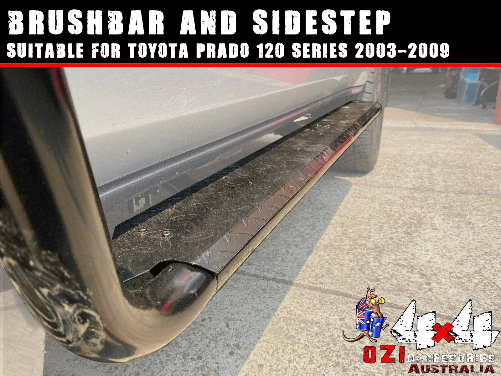 Adjustable Side Steps + Brush Bars Suitable For Toyota Land Cruiser Prado 120 Series 2003-2009 - Image 18