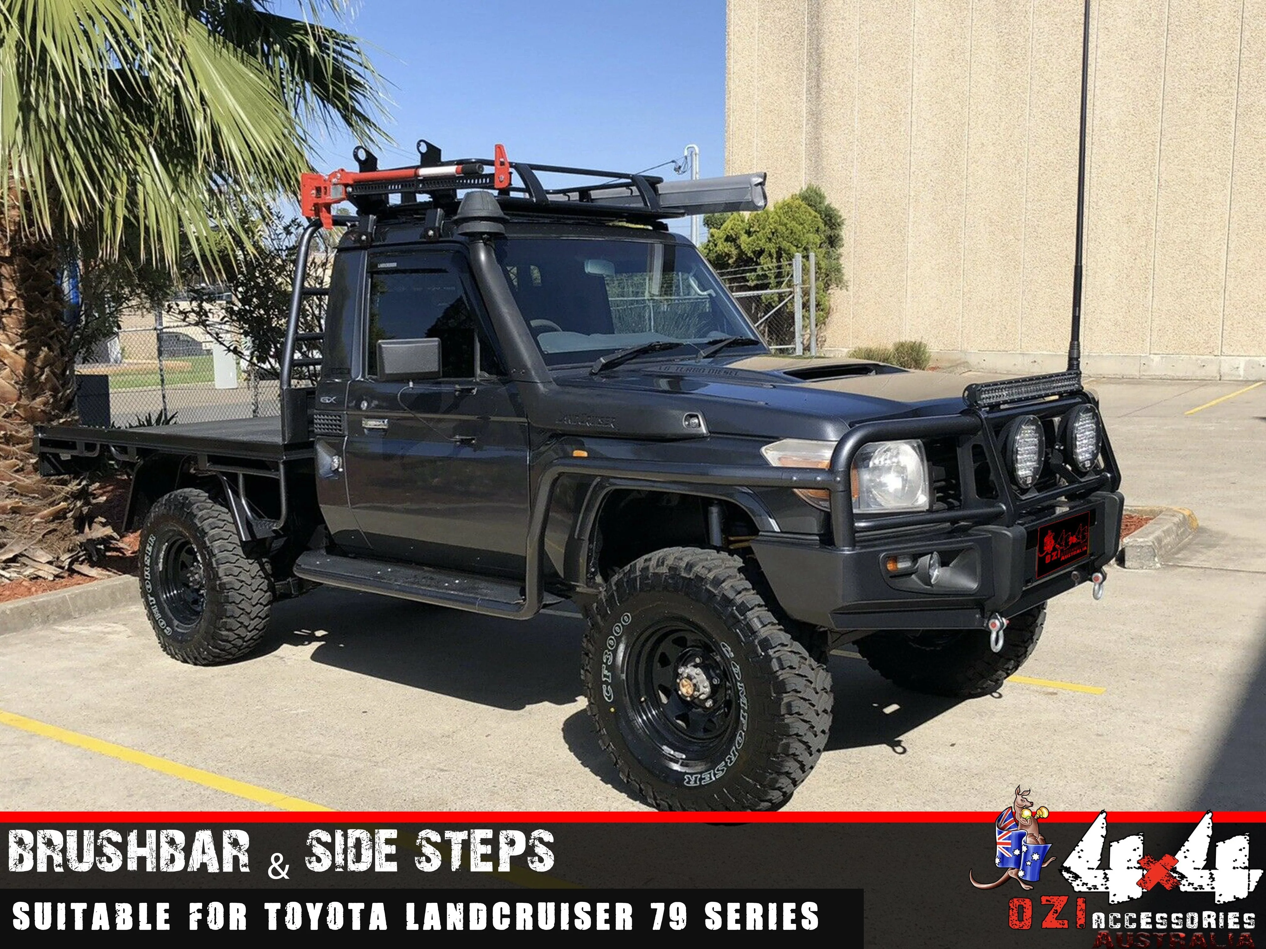 Adjustable Single Cab Sidesteps and Brush Bars Suitable For Toyota Land Cruiser 79 Series 2007- 2016 - Image 11