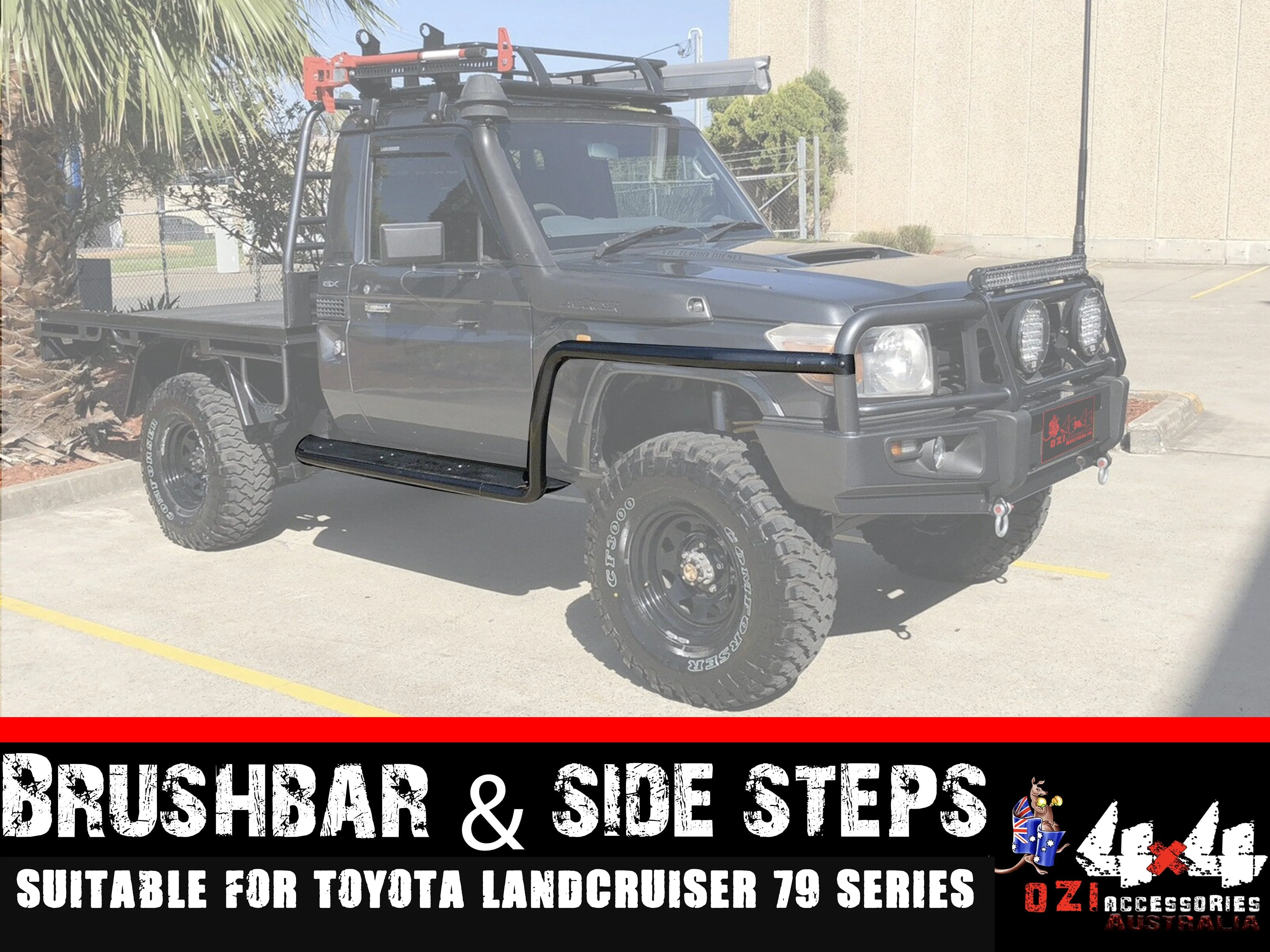 Adjustable Single Cab Sidesteps and Brush Bars Suitable For Toyota Land Cruiser 79 Series 2007- 2016 - Image 13
