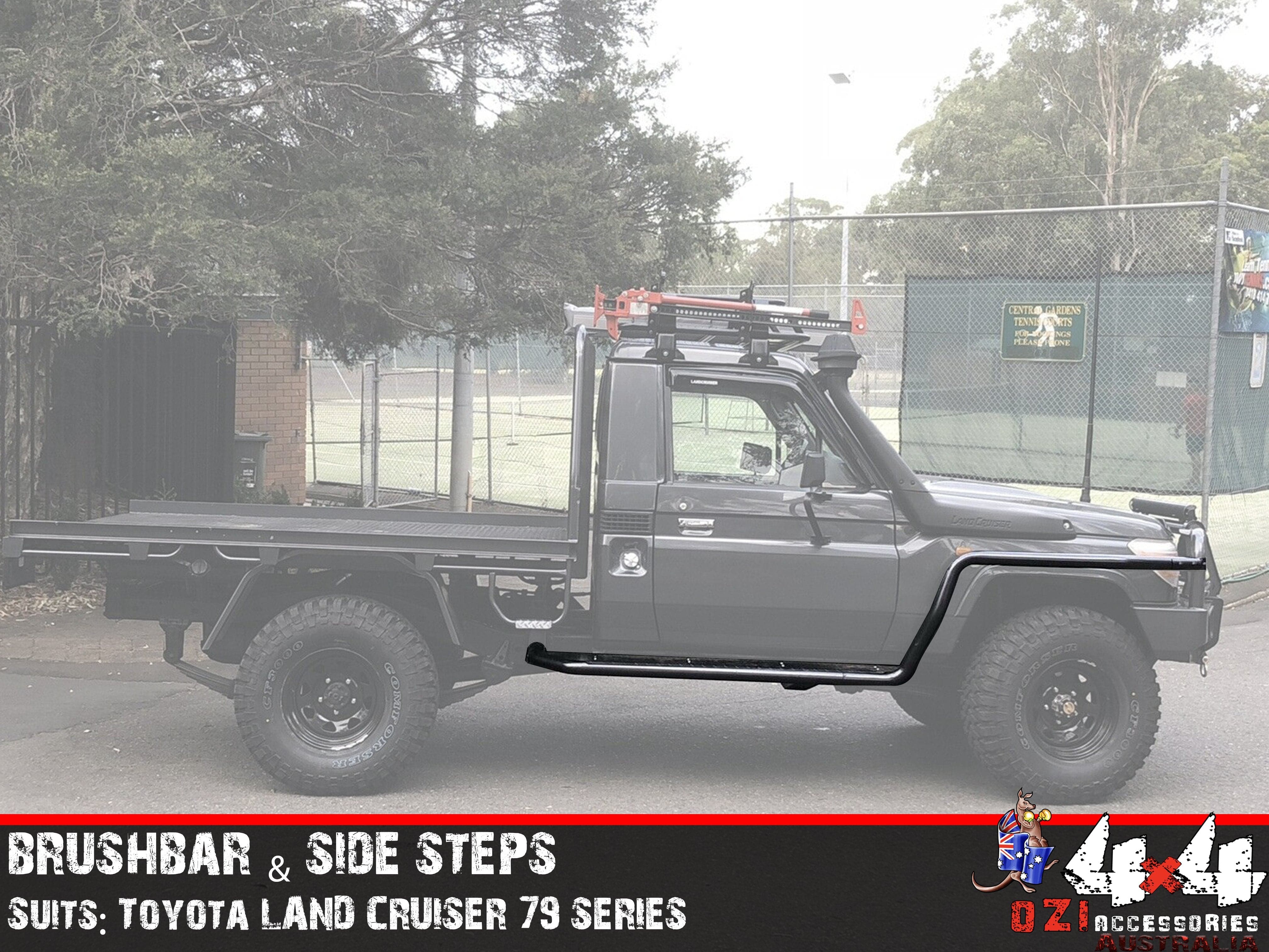 Adjustable Single Cab Sidesteps and Brush Bars Suitable For Toyota Land Cruiser 79 Series 2007- 2016 - Image 15