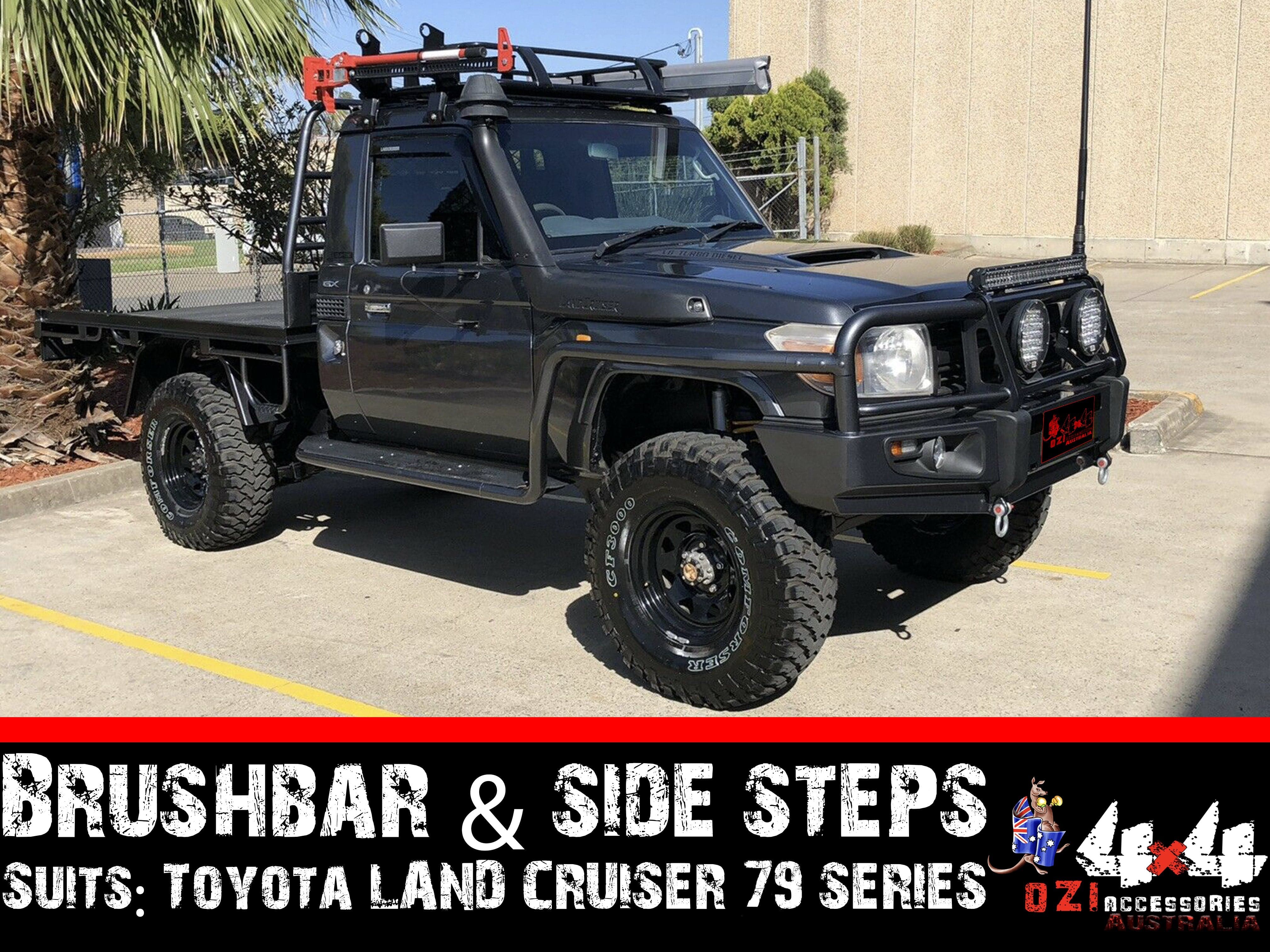 Adjustable Single Cab Sidesteps and Brush Bars Suitable For Toyota Land Cruiser 79 Series 2007- 2016 - Image 16