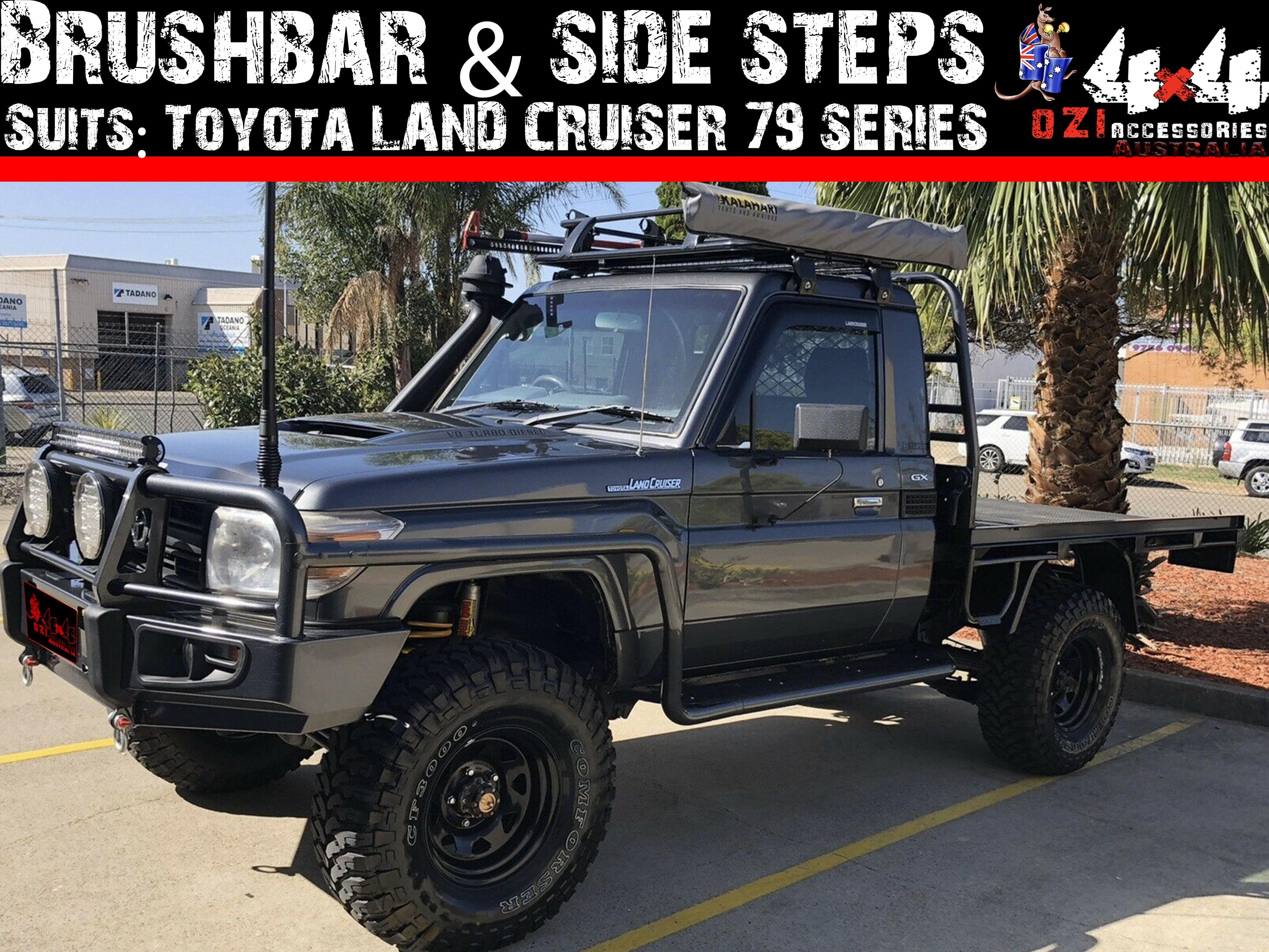Adjustable Single Cab Sidesteps and Brush Bars Suitable For Toyota Land Cruiser 79 Series 2007- 2016 - Image 17