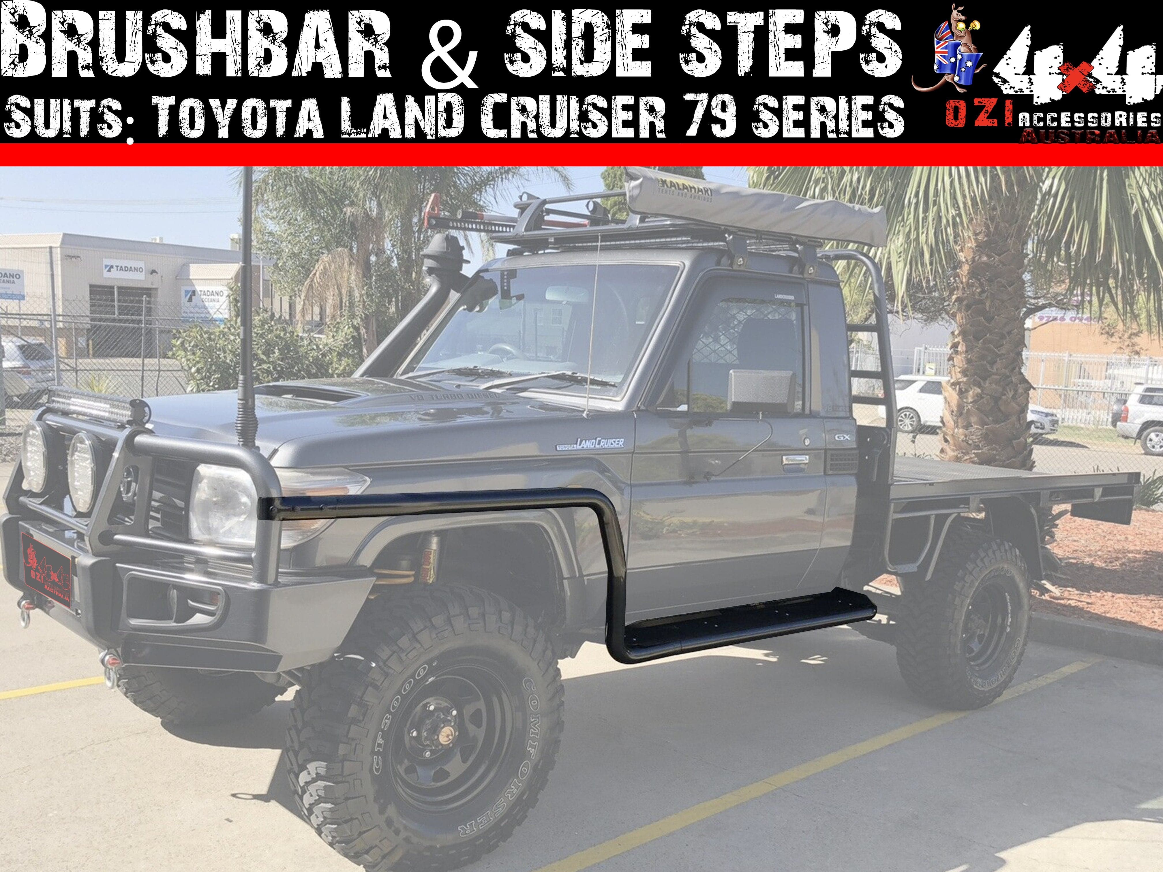 Adjustable Single Cab Sidesteps and Brush Bars Suitable For Toyota Land Cruiser 79 Series 2007- 2016 - Image 18