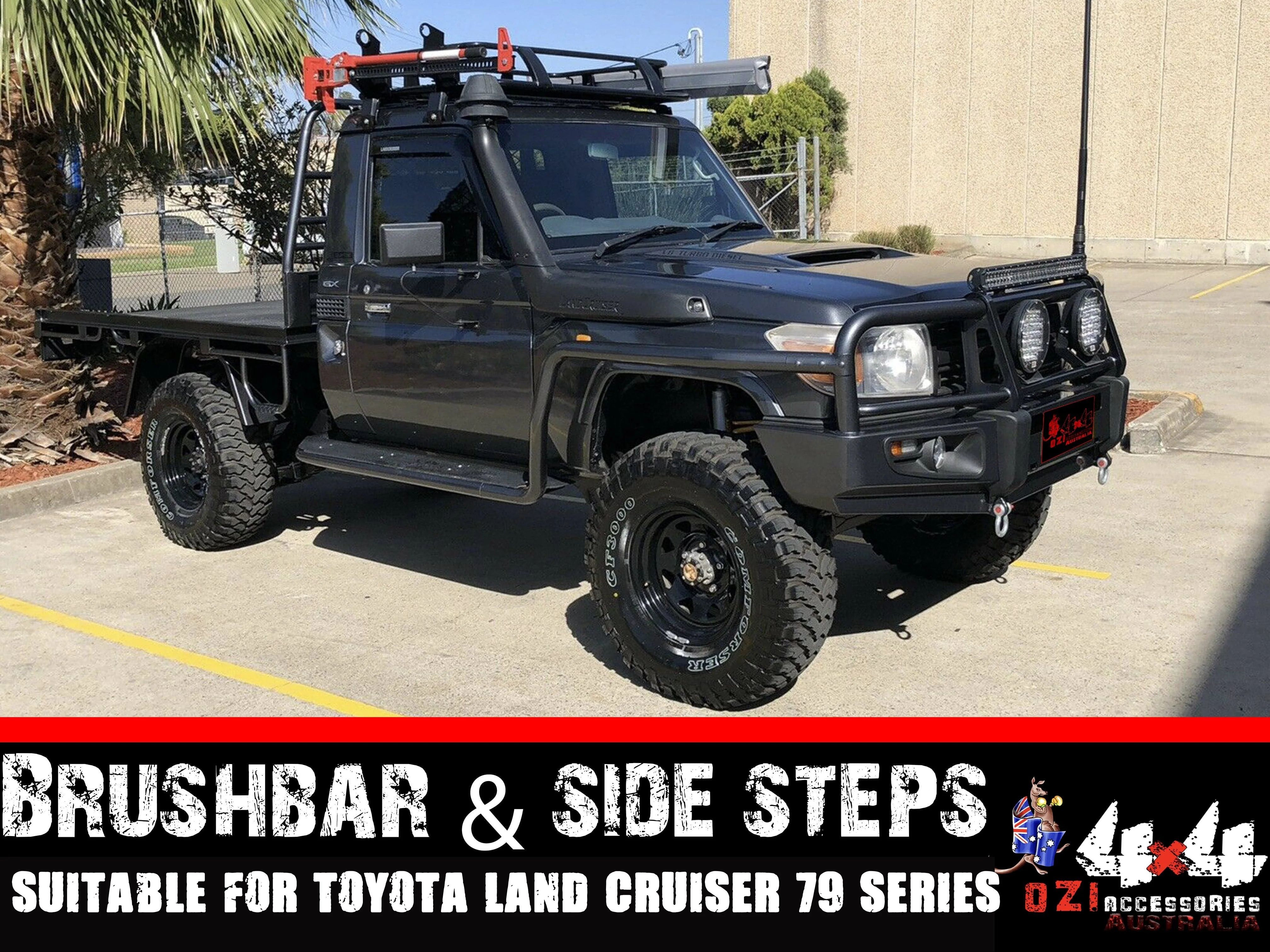 Adjustable Single Cab Sidesteps and Brush Bars Suitable For Toyota Land Cruiser 79 Series 2007- 2016 - Image 24