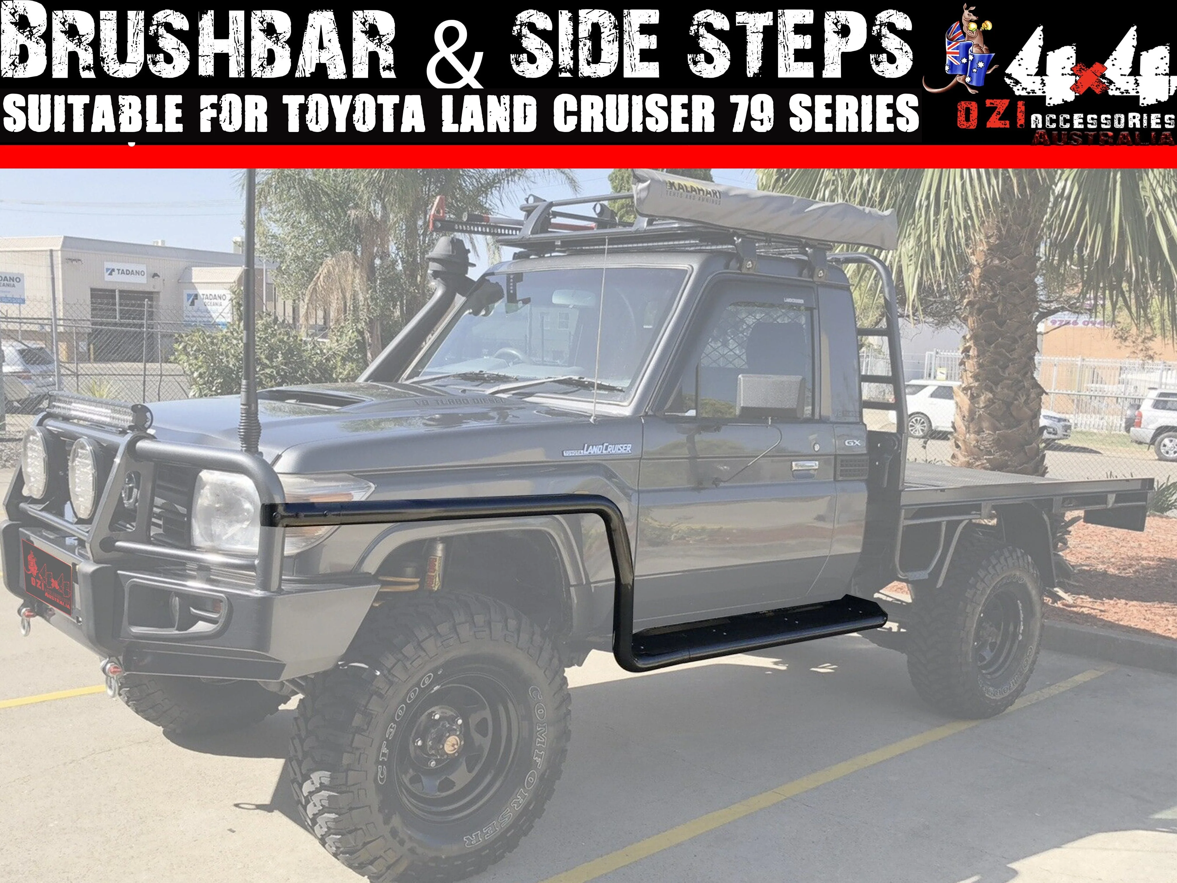 Adjustable Single Cab Sidesteps and Brush Bars Suitable For Toyota Land Cruiser 79 Series 2007- 2016 - Image 28