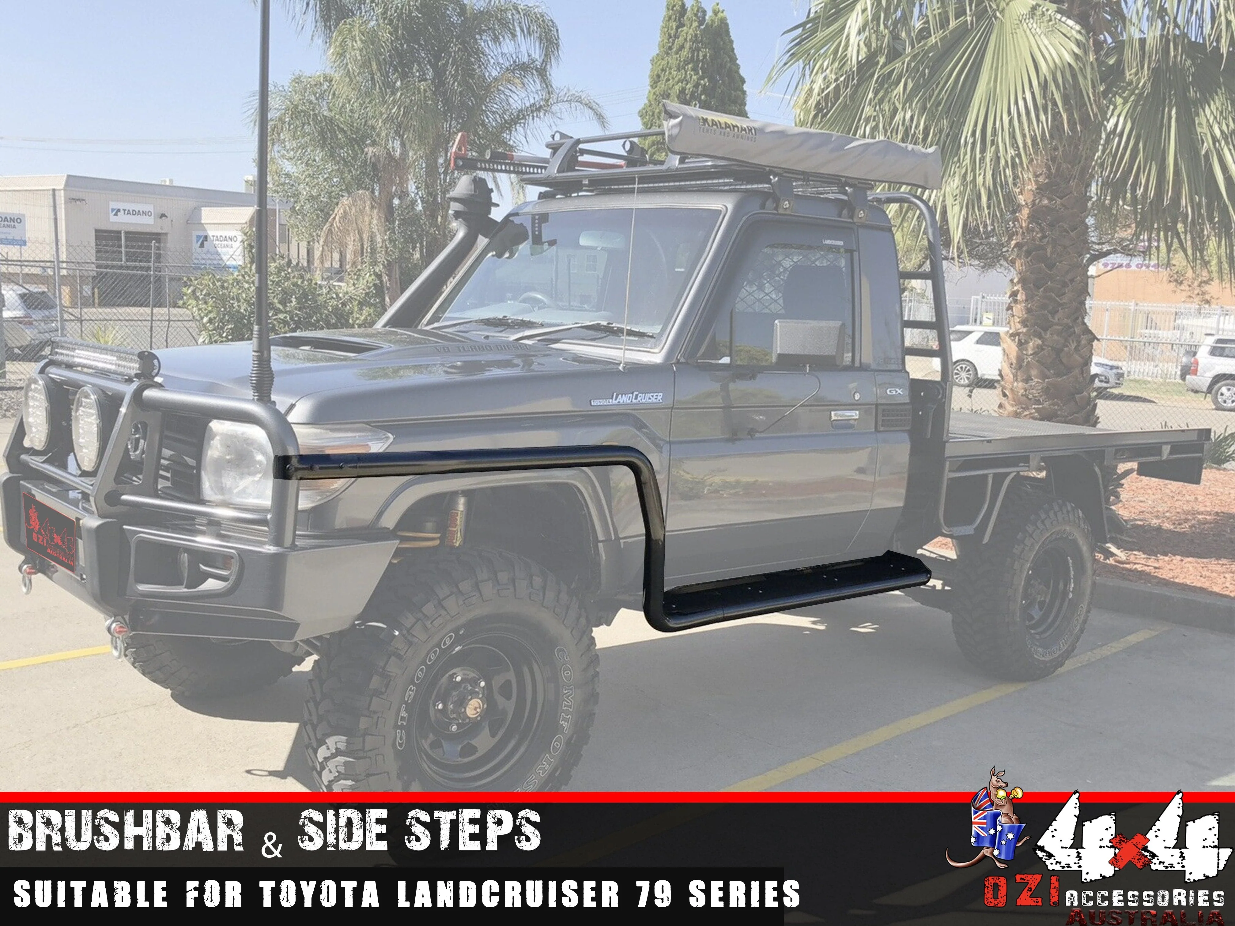 Adjustable Single Cab Sidesteps and Brush Bars Suitable For Toyota Land Cruiser 79 Series 2007- 2016 - Image 5