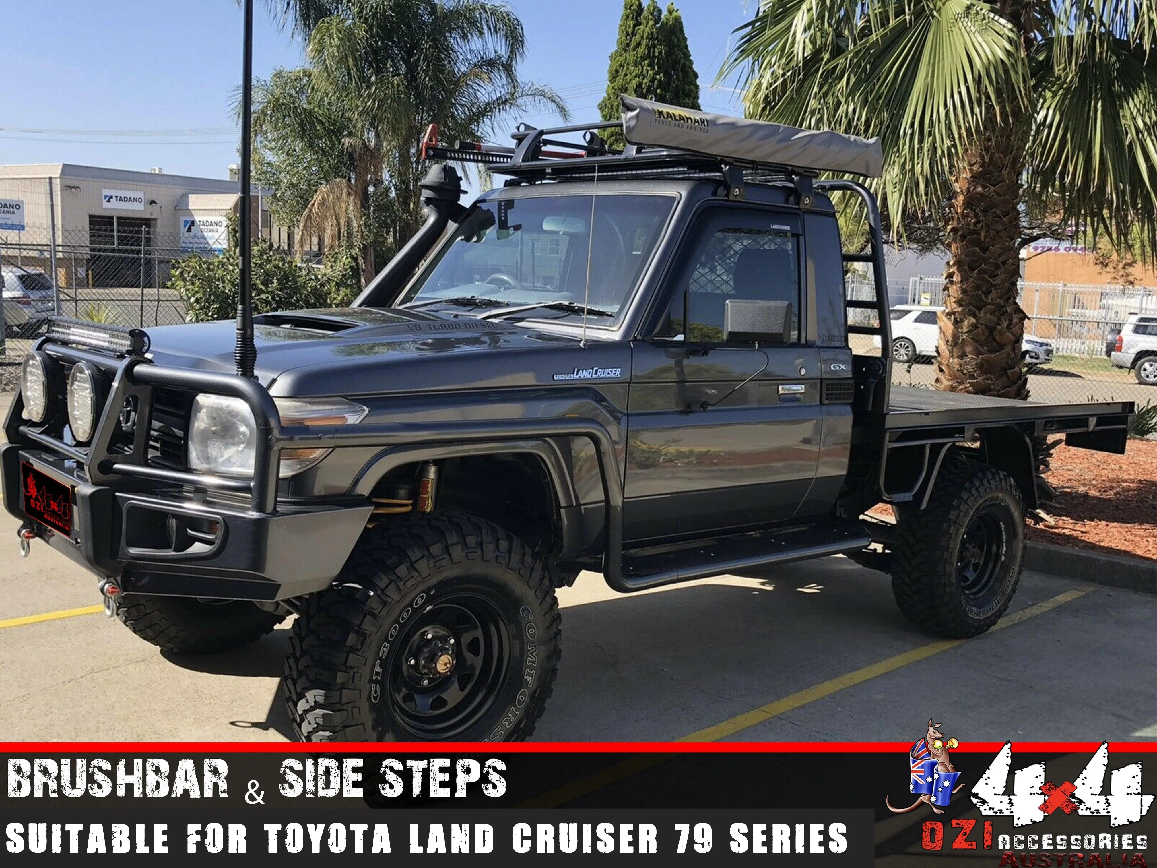 Adjustable Sidesteps+Brush Bars Suitable For Toyota Land Cruiser 79 (Single Cab) Series 2007+ - Image 12