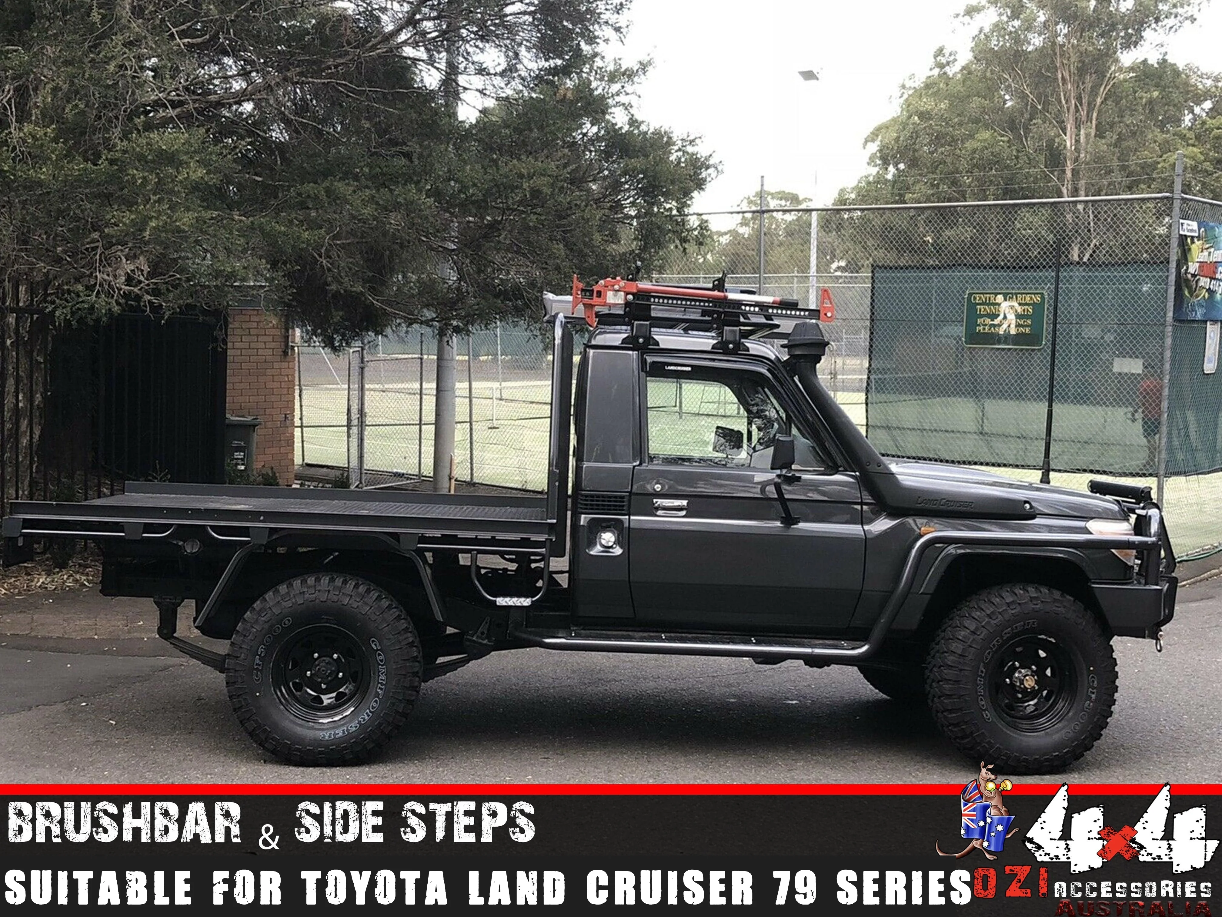 Adjustable Sidesteps+Brush Bars Suitable For Toyota Land Cruiser 79 (Single Cab) Series 2007+ - Image 14