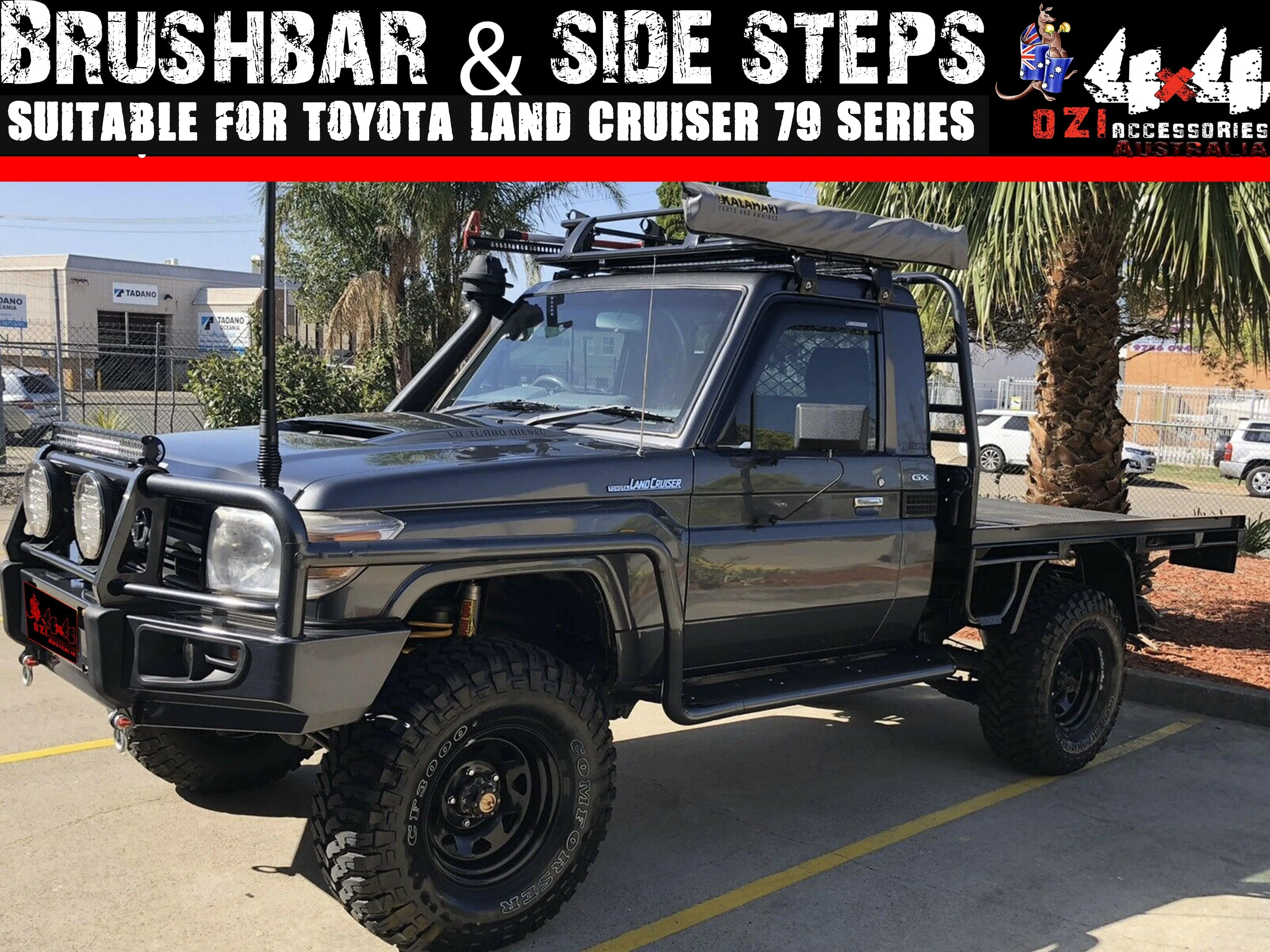 Adjustable Sidesteps+Brush Bars Suitable For Toyota Land Cruiser 79 (Single Cab) Series 2007+ - Image 17