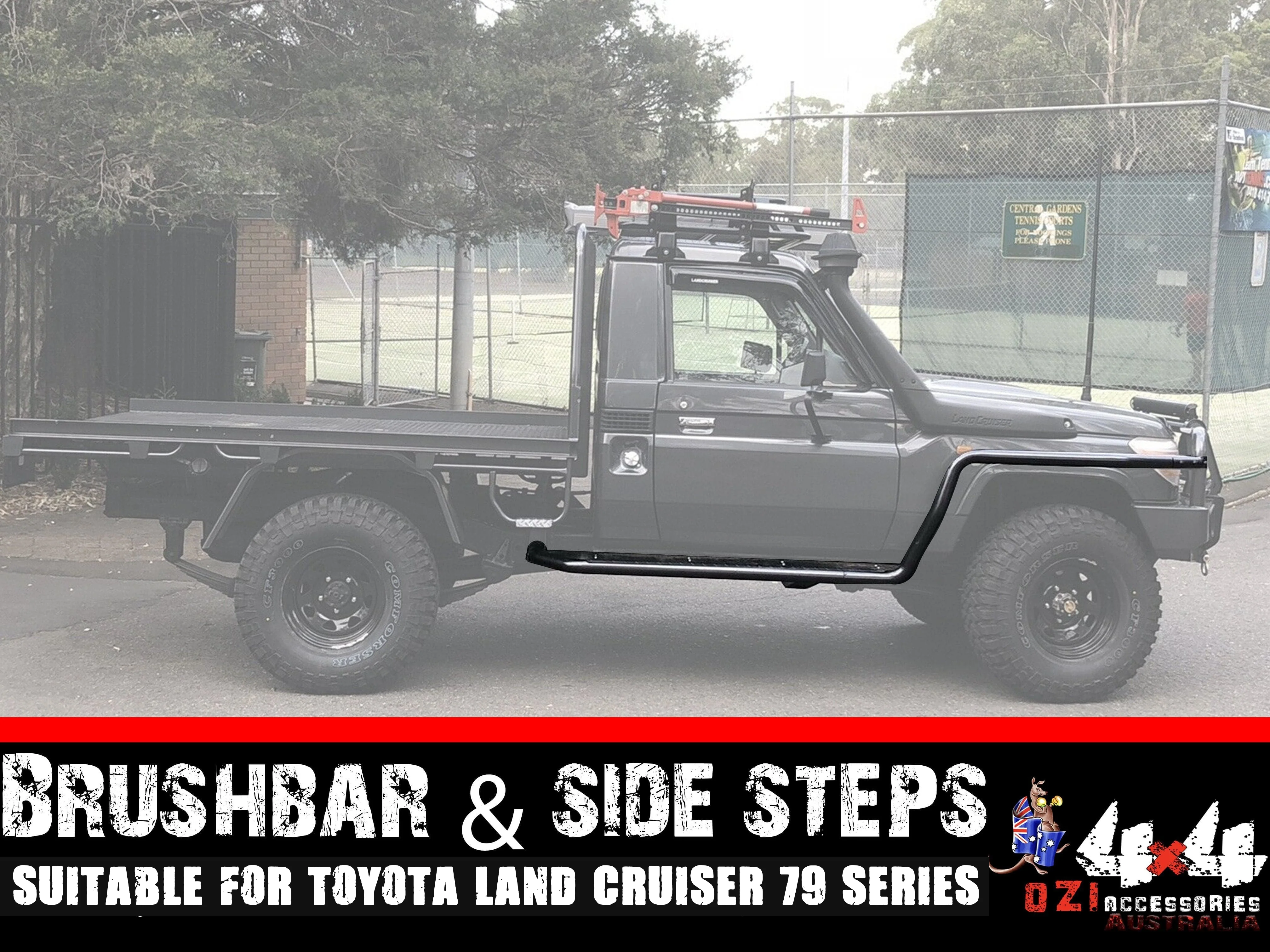 Adjustable Sidesteps+Brush Bars Suitable For Toyota Land Cruiser 79 (Single Cab) Series 2007+ - Image 19