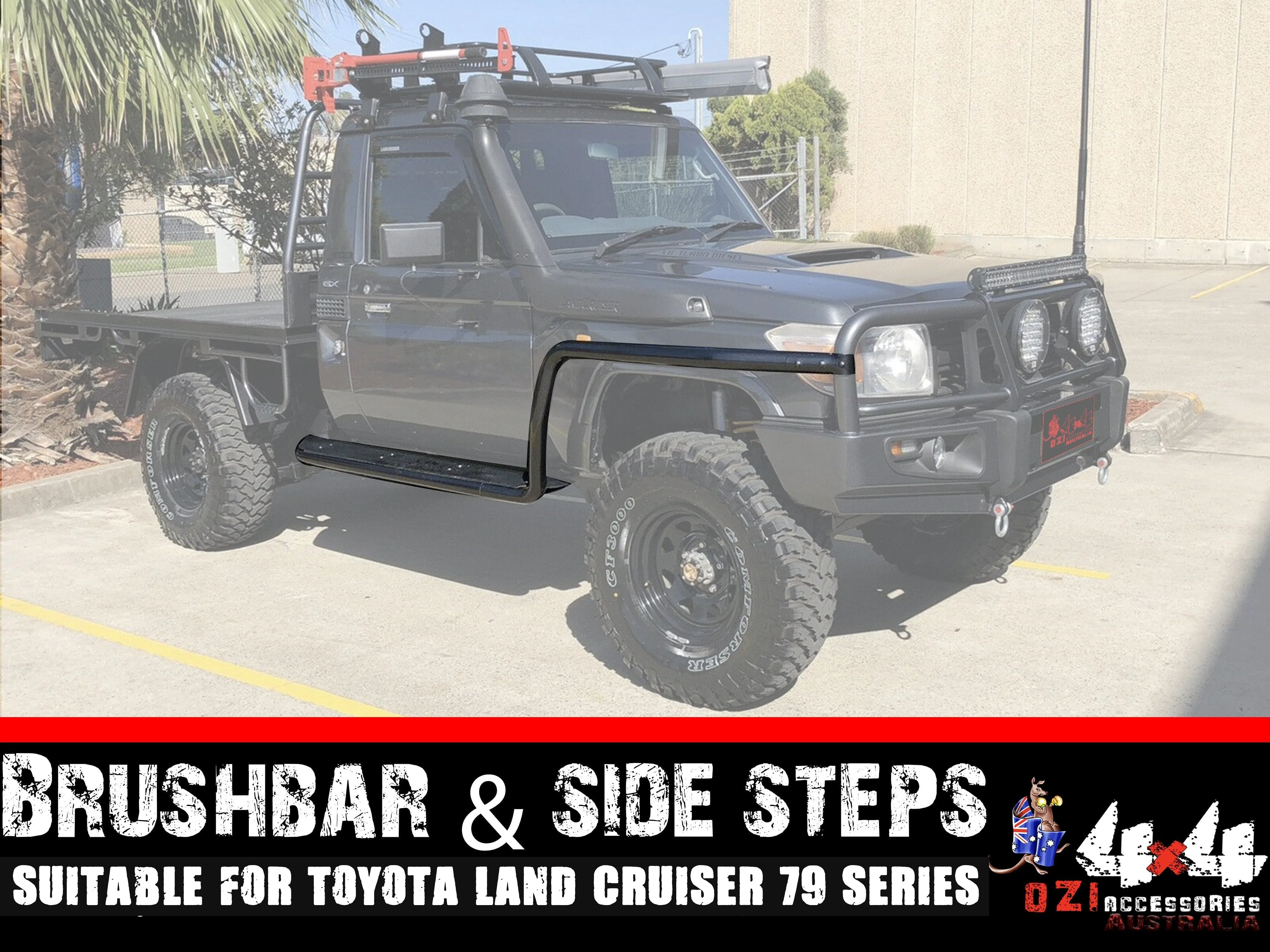 Adjustable Sidesteps+Brush Bars Suitable For Toyota Land Cruiser 79 (Single Cab) Series 2007+ - Image 20