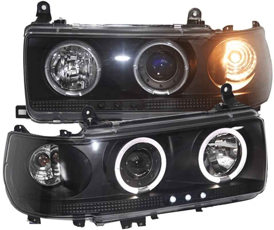 Angel LED Pair of Headlight Suitable For Toyota Landcruiser 80 Series (Black) - Image 14
