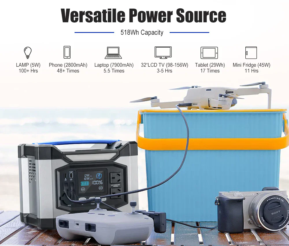 ATEM POWER AP500X Portable Power Station 500W Generator Solar Charging Battery Backup (Online Only) - Image 4