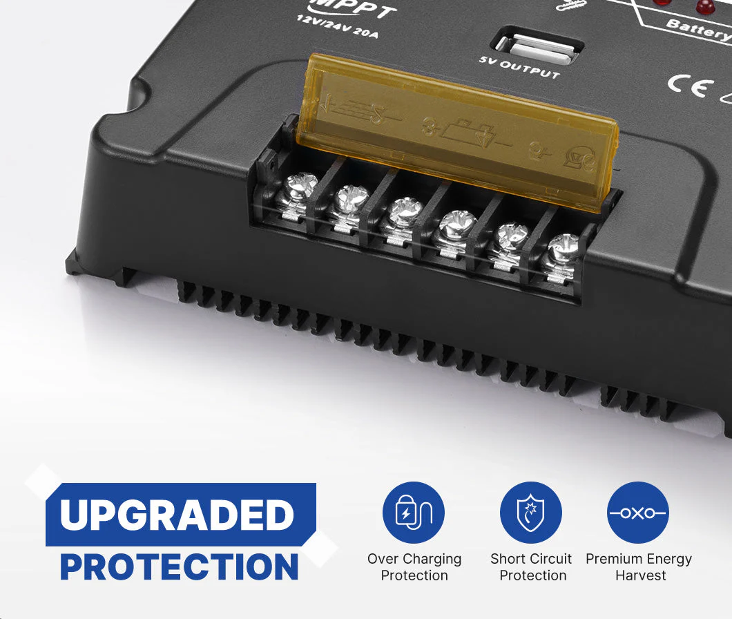 ATEM POWER MPPT Solar Charge Controller Solar Panel Battery Regulator 12V/24V 20A With USB - Image 16
