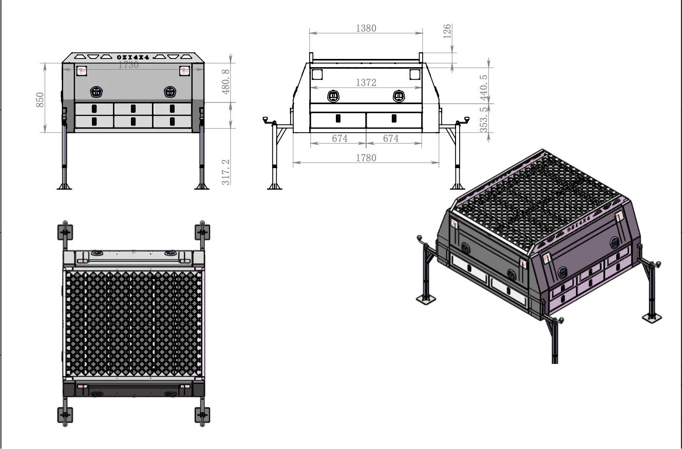 Black Delta 1800 Builders Compartment Canopy - Image 108