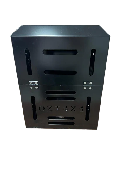 Black Jerry Can Holder Full Enclosed 406mm Wide - Image 3