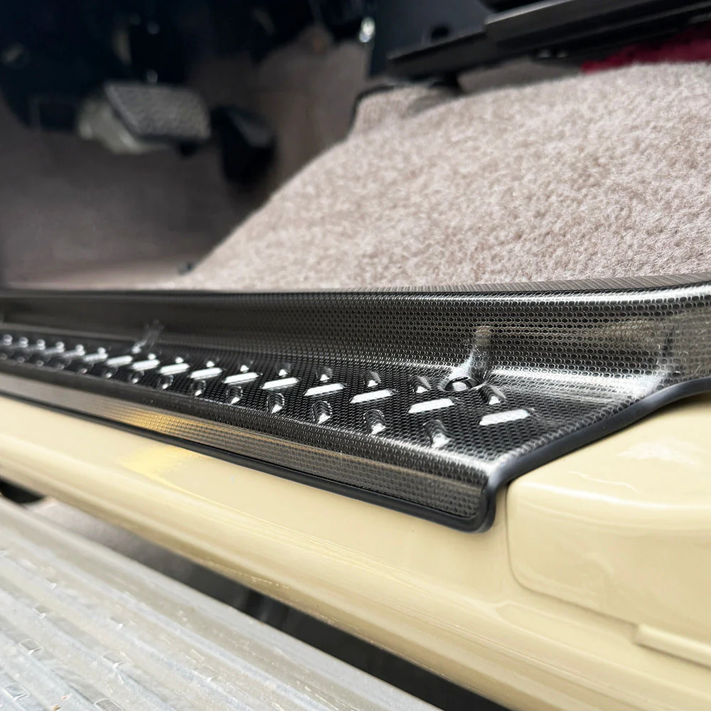 Black Stainless Steel Door Step/Sill Trims Suitable for 70 Series Landcruiser Dual Cab and 76 - Image 3