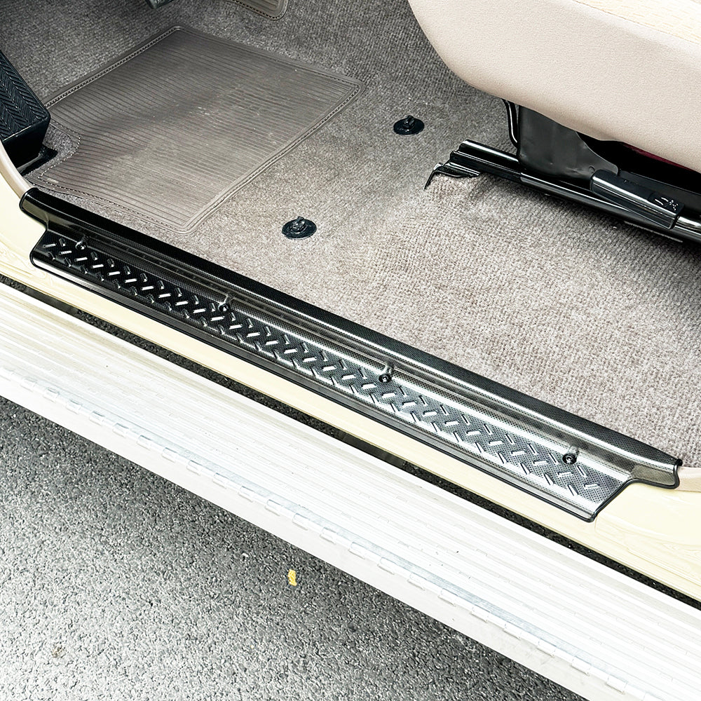 Black Stainless Steel Door Step/Sill Trims Suitable for 70 Series Landcruiser Single Cab - Image 4