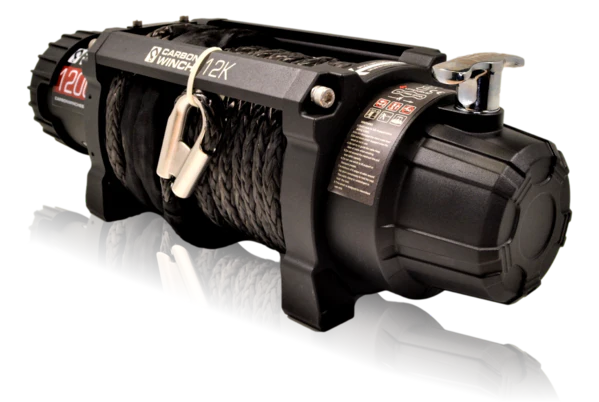 Carbon 12K 12000lb Electric Winch With Black Rope & Hook VER. 2 - Image 3