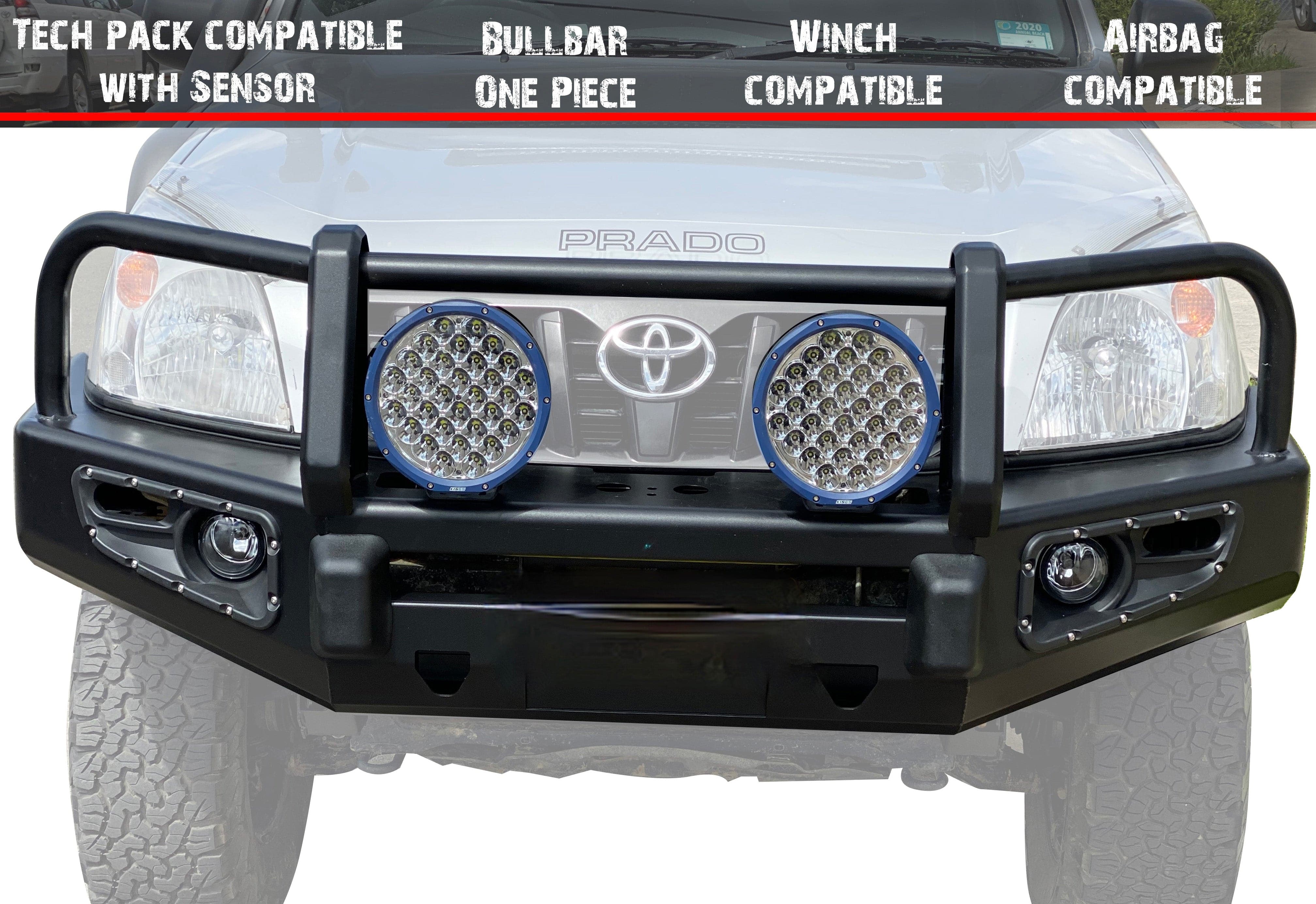 Commercial Bullbar Suitable For Toyota Landcruiser Prado 120 Series  2003-2009 - Image 4