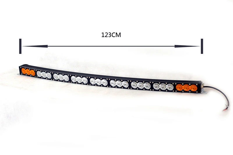 48.5" Curved CREE LED Orange & White Light Bar + Harness - Image 5