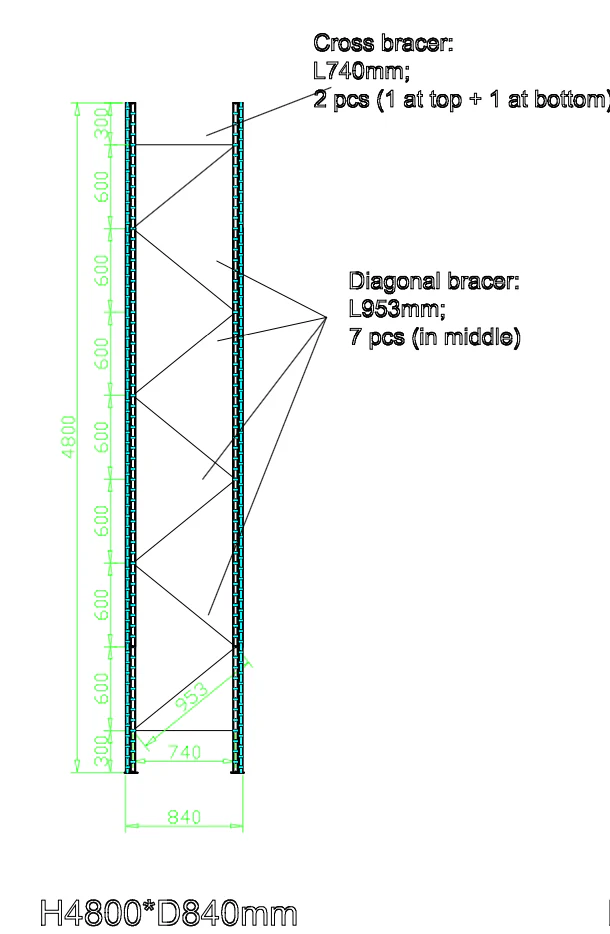Upright Frame (4800 x 840) (50mm Increment Type A) - Image 5