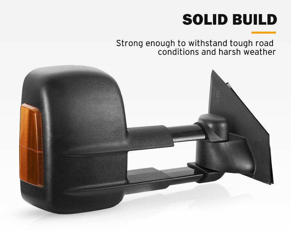 Extendable Towing Mirrors Suits Nissan Navara D40/550 2005-2015 (Blinker) - Image 4