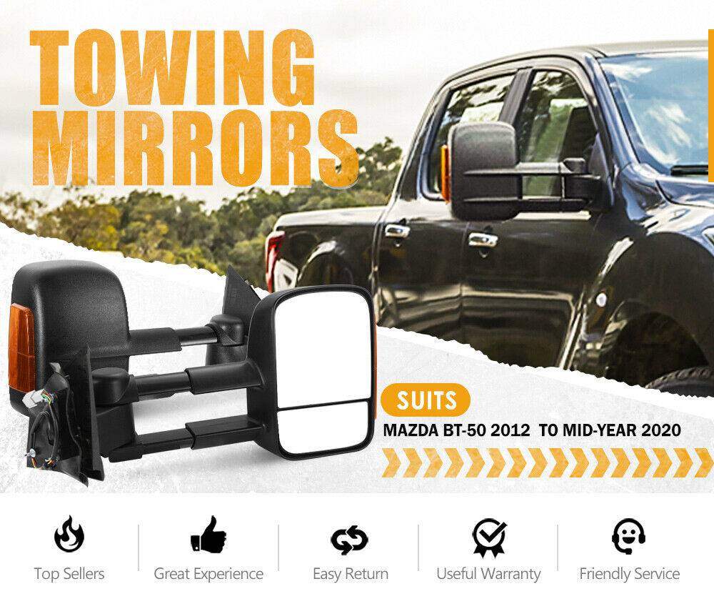 Extendable Towing Mirrors Suitable For Toyota Landcruiser Prado 120 (Blinker) - Image 17