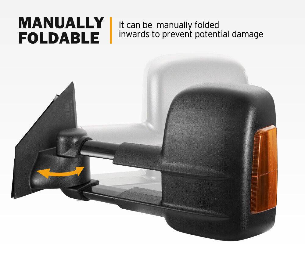 Extendable Towing Mirrors Suitable For Toyota Landcruiser Prado 120 (Blinker) - Image 3