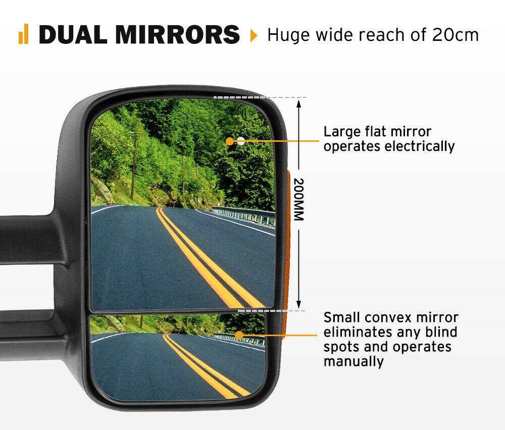 Extendable Towing Mirrors Suits Volkswagen Amarok 2009+ (Non Blinker) - Image 33