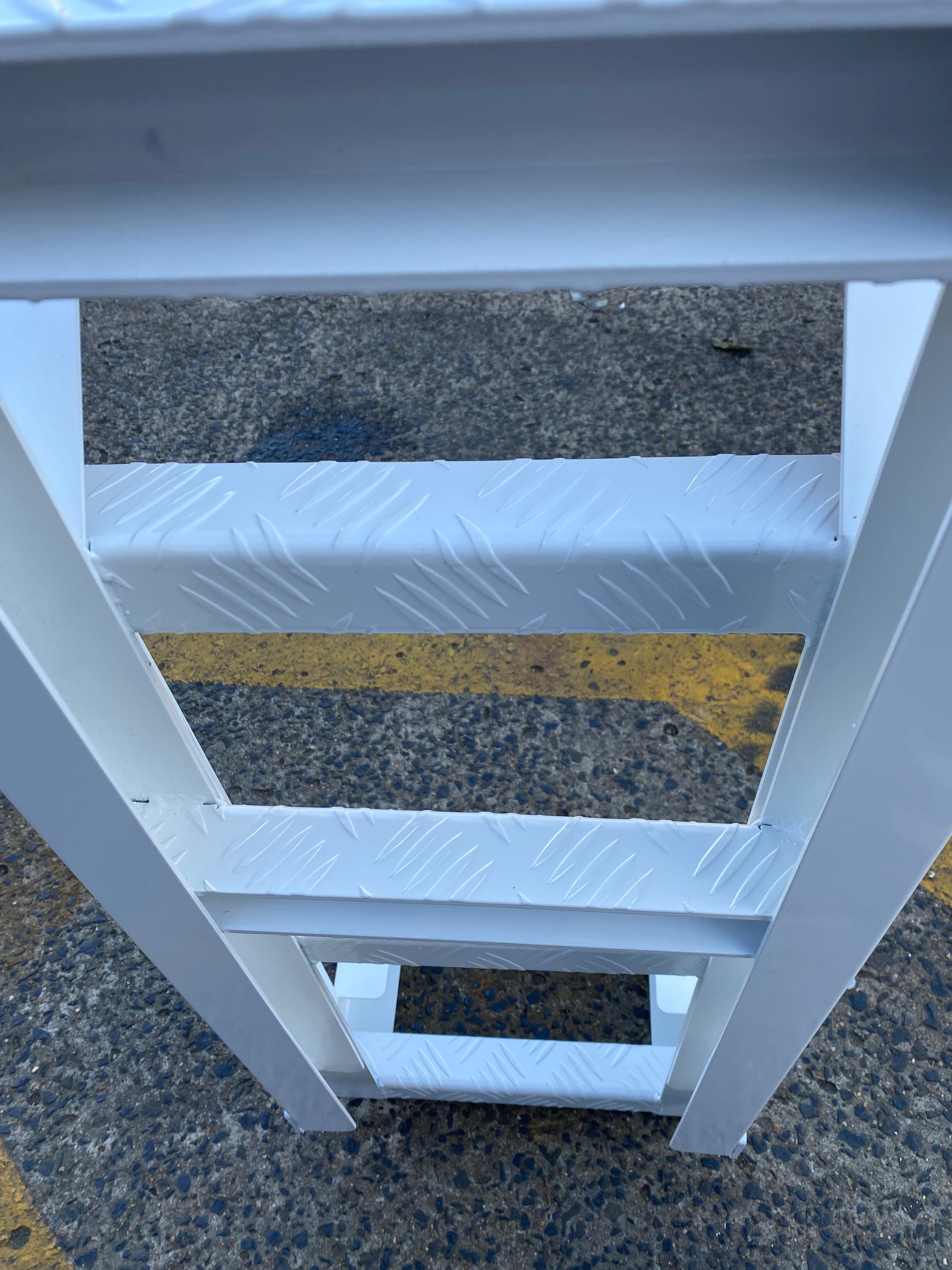 Fold Down Rear Canopy Ladder Rack White - Image 2