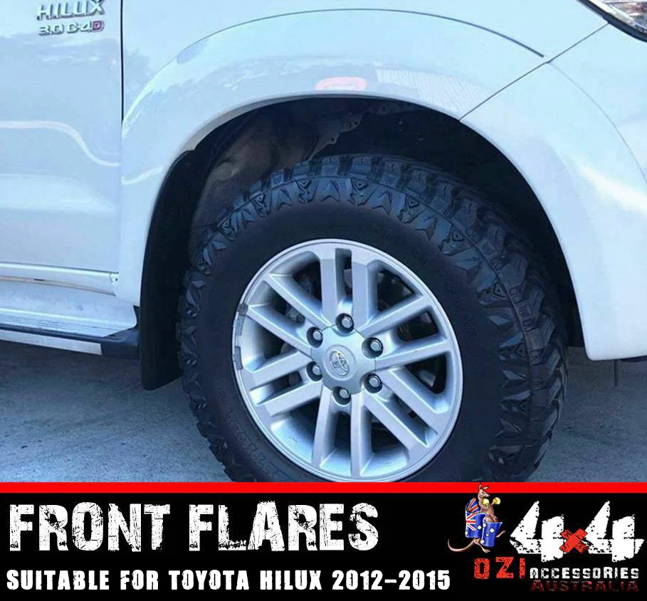 White Flares 2 Piece Suitable For Toyota Hilux 2012-2015 Front Only - Image 4