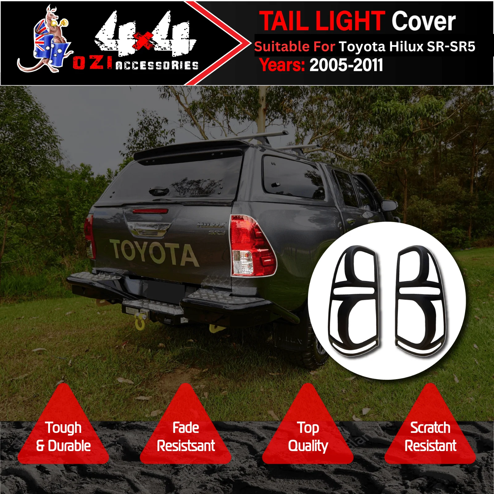 Tail Light Trim Cover Suitable for Toyota Hilux 2012-2015 - Image 5
