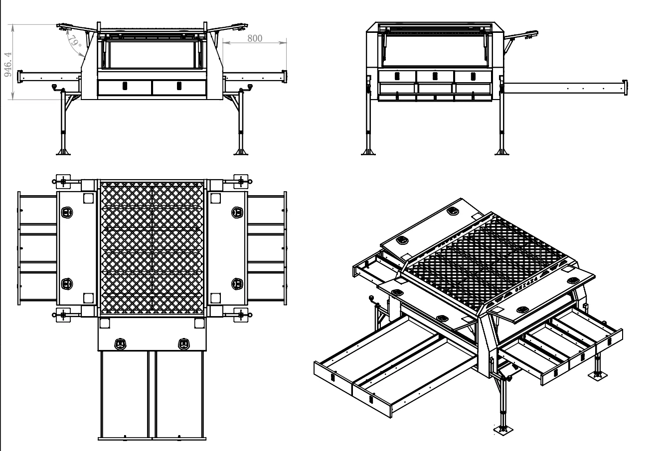 Hammertone Delta 1800 Builders Compartment Canopy - Image 53