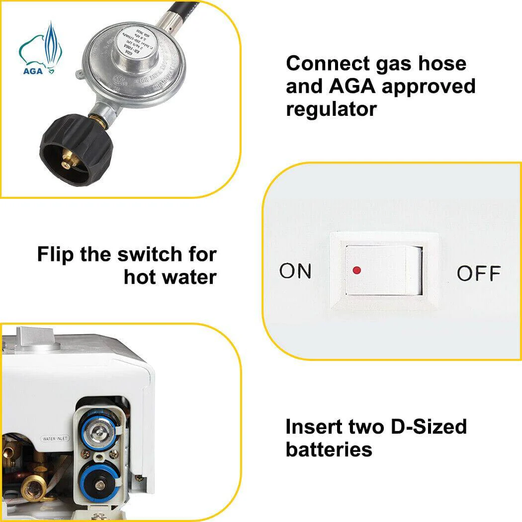 LPG Portable Gas Hot Water Heater Camping System 6L Pump 2 Shower Heads (Online Only) - Image 5