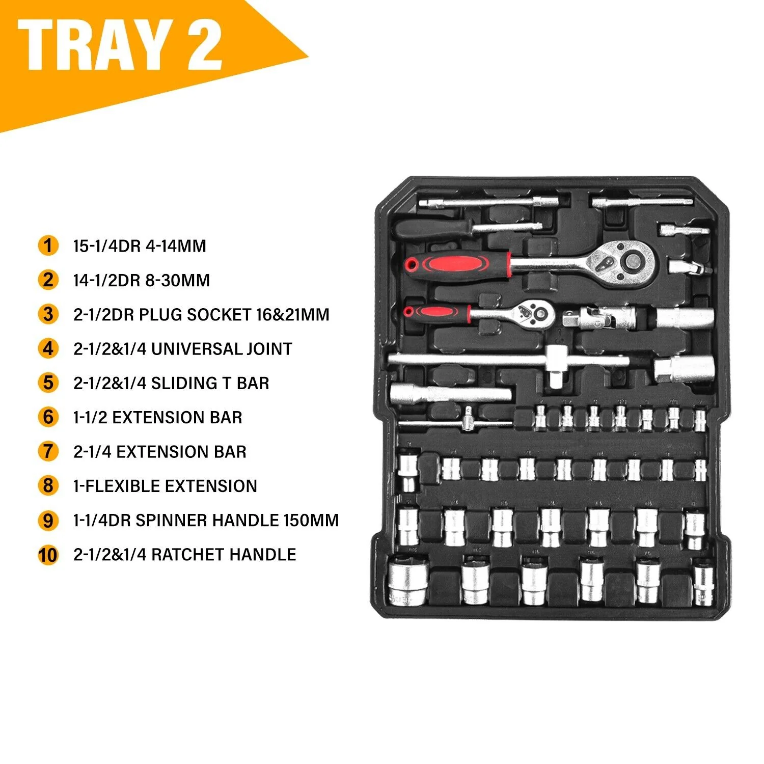 MasterSpec 1180pcs Tool Box Trolley Set - Image 3