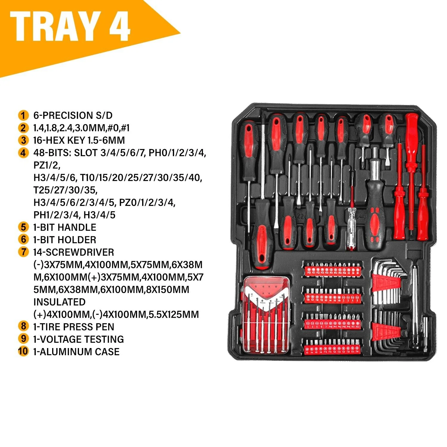 MasterSpec 1180pcs Tool Box Trolley Set - Image 5