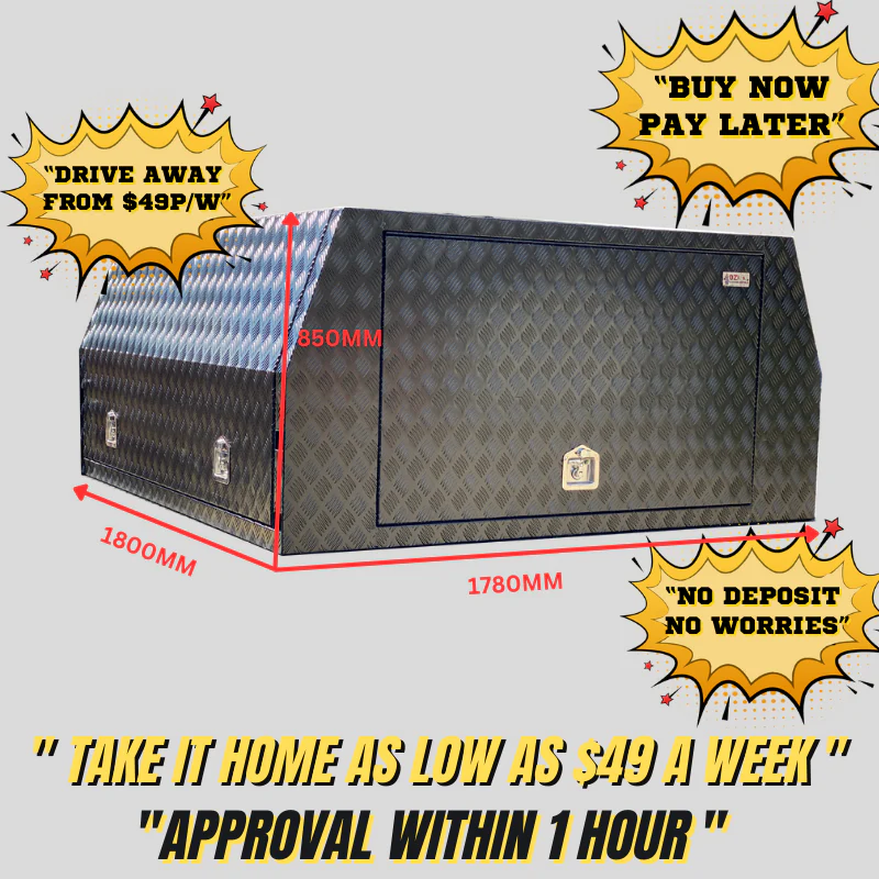 Premium Black 1800 Checker-plate 3 Door Canopy (Jack Off Compatible) - Image 2