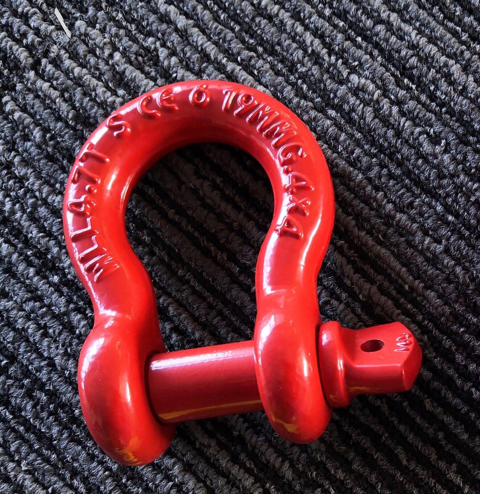 Red D-shackle size 3/4  4.75 Ton a pair with Rubber - Image 2