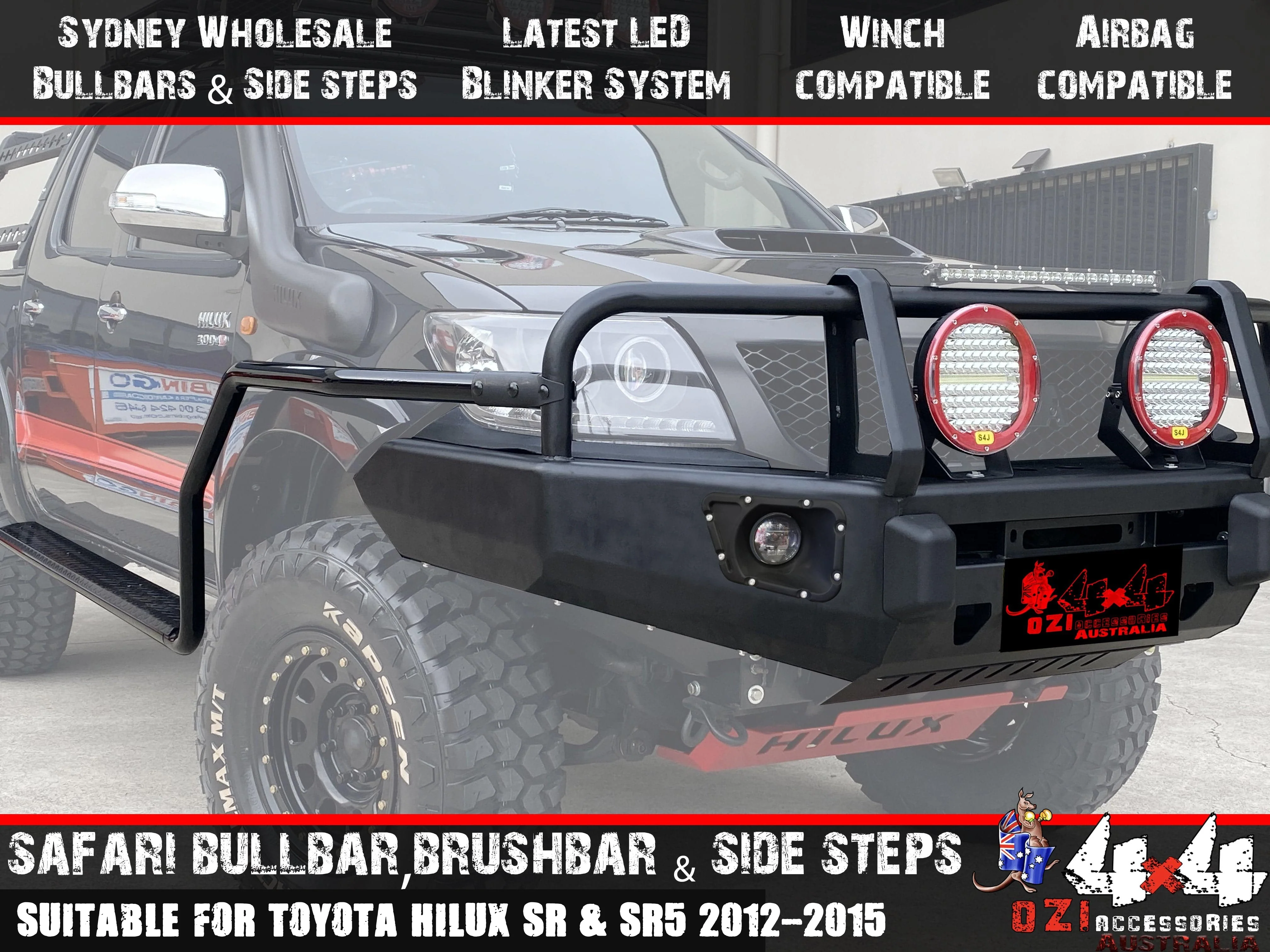 Safari Bullbar + Side Steps Suitable For Toyota Hilux  2012-2015 - Image 7