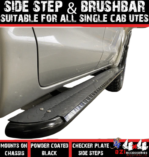 Side Steps + Brush bars Suits Isuzu D-MAX 2012-2022 (Single Cab) - Image 11